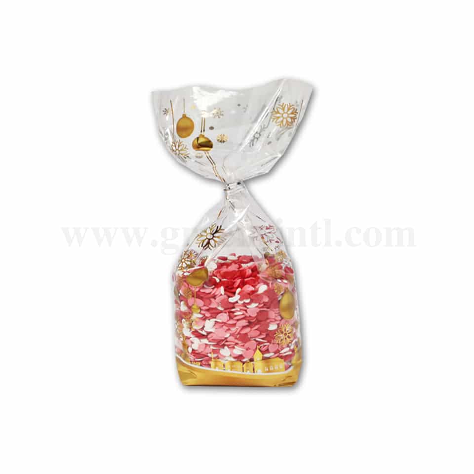 GREENS Cellophan Cookies Bag Golden Ball & Flake 260 x 120 mm-100 Pcs