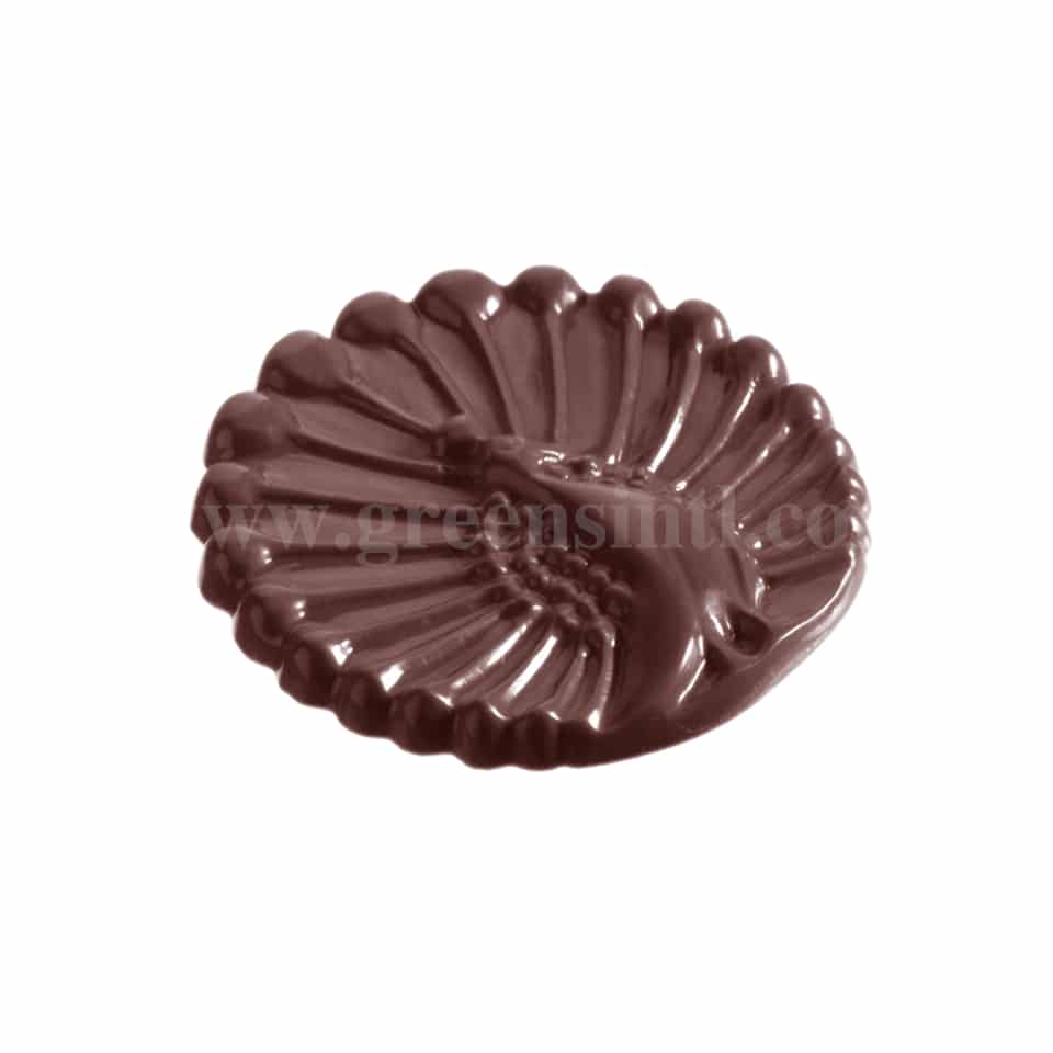 CHOCOLATE WORLD Polycarbonate Chocolate Mould Peacock Caraque 51 x 51 x h 5 mm