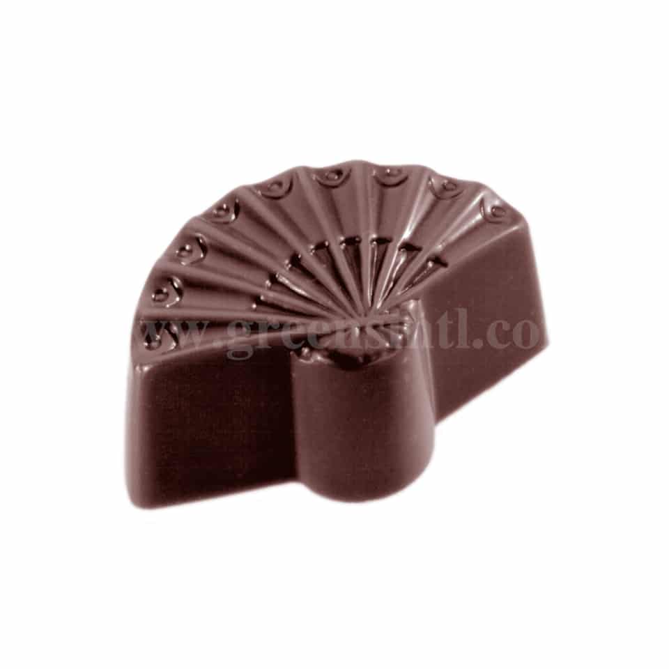 CHOCOLATE WORLD Polycarbonate Chocolate Mould hand Fan 40 x 25 x h 17 mm