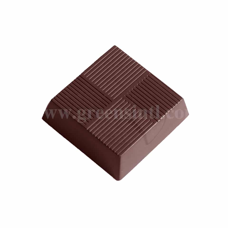 CHOCOLATE WORLD Polycarbonate Chocolate Mould Square With Lines 33 x 33 x h 10 mm