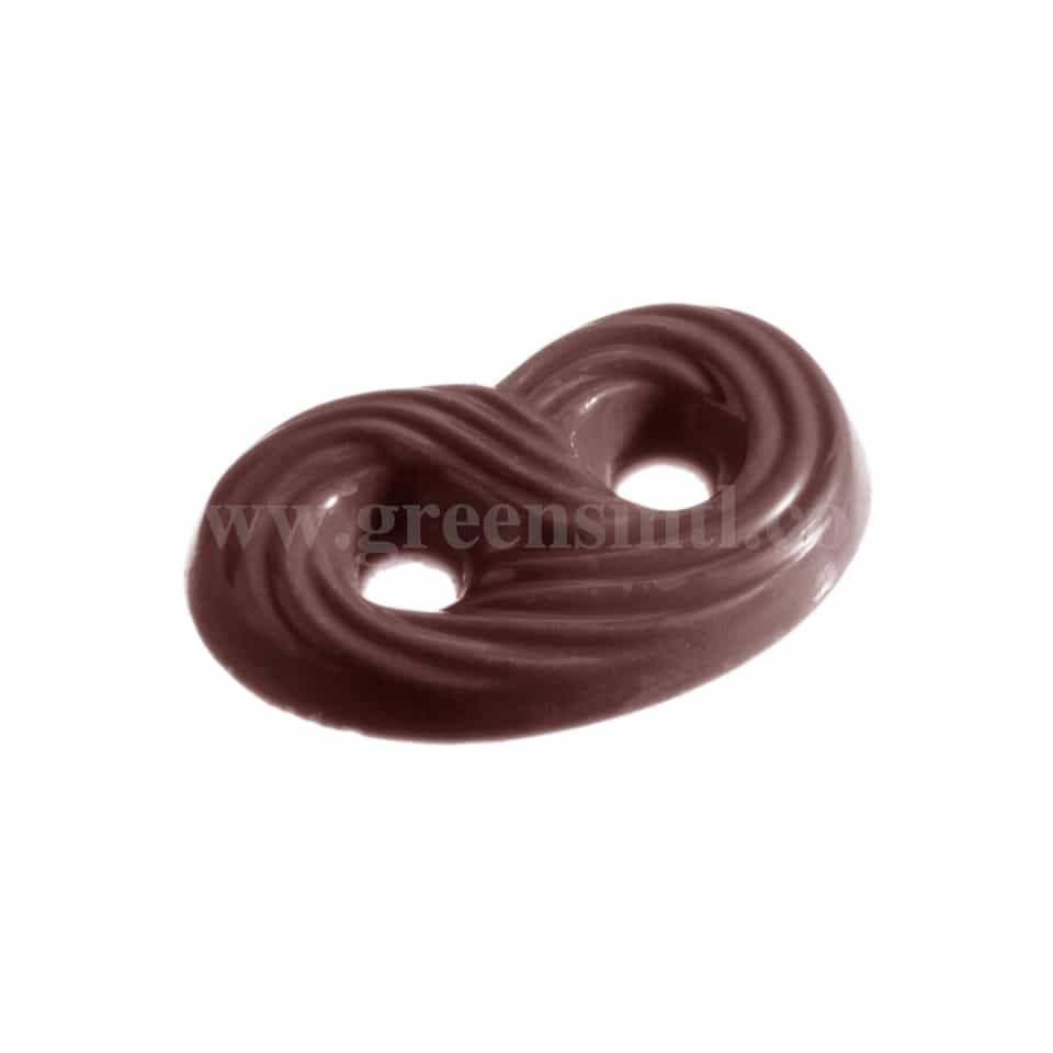 CHOCOLATE WORLD Polycarbonate Chocolate Mould Pretzel 49 x 29 x h 9 mm