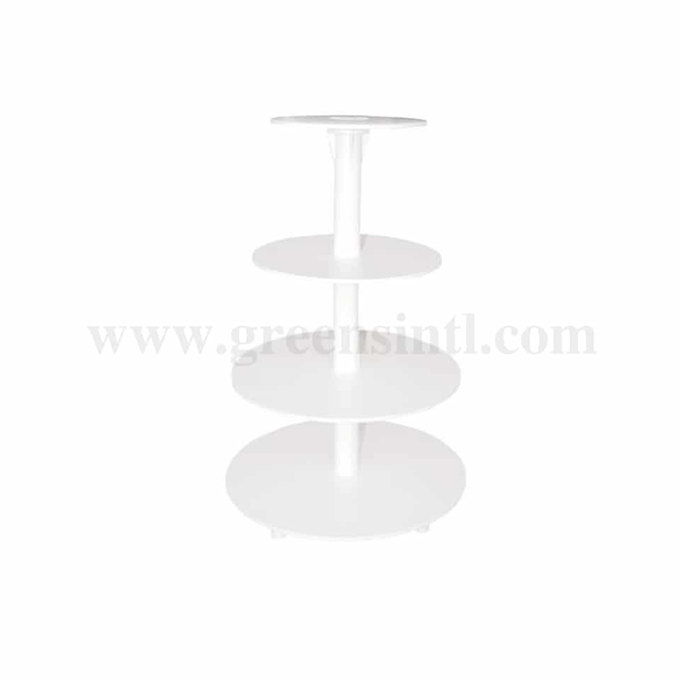 SCHNEIDER Cake Stand 4 Tier - White Plastic