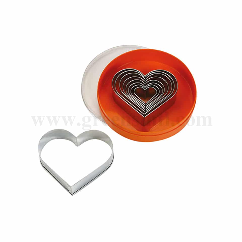 SCHNEIDER Pastry Cutters Heart Plain Set of 9