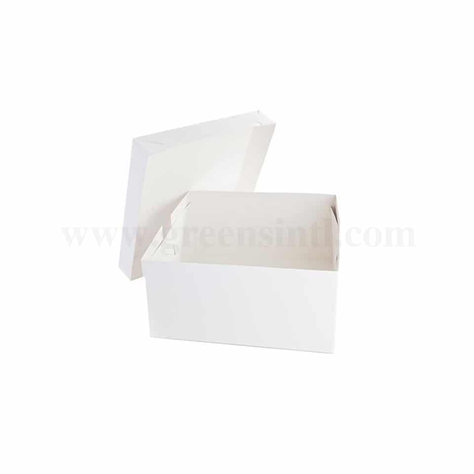 GREENS Cake Box White L 16 Inch x W 16 Inch x H 7 Inch with Top Cover