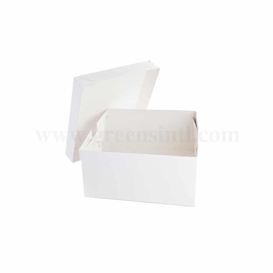 GREENS Cake Box White L 18 Inch x W 18 Inch x H 7 Inch with Top Cover
