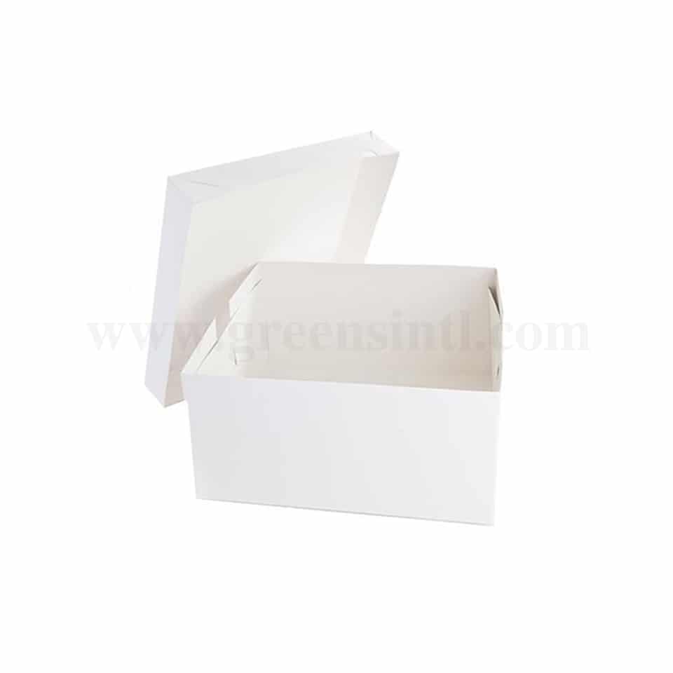 GREENS Cake Box White L 24 Inch x W 16 Inch x H 7 Inch with Top Cover