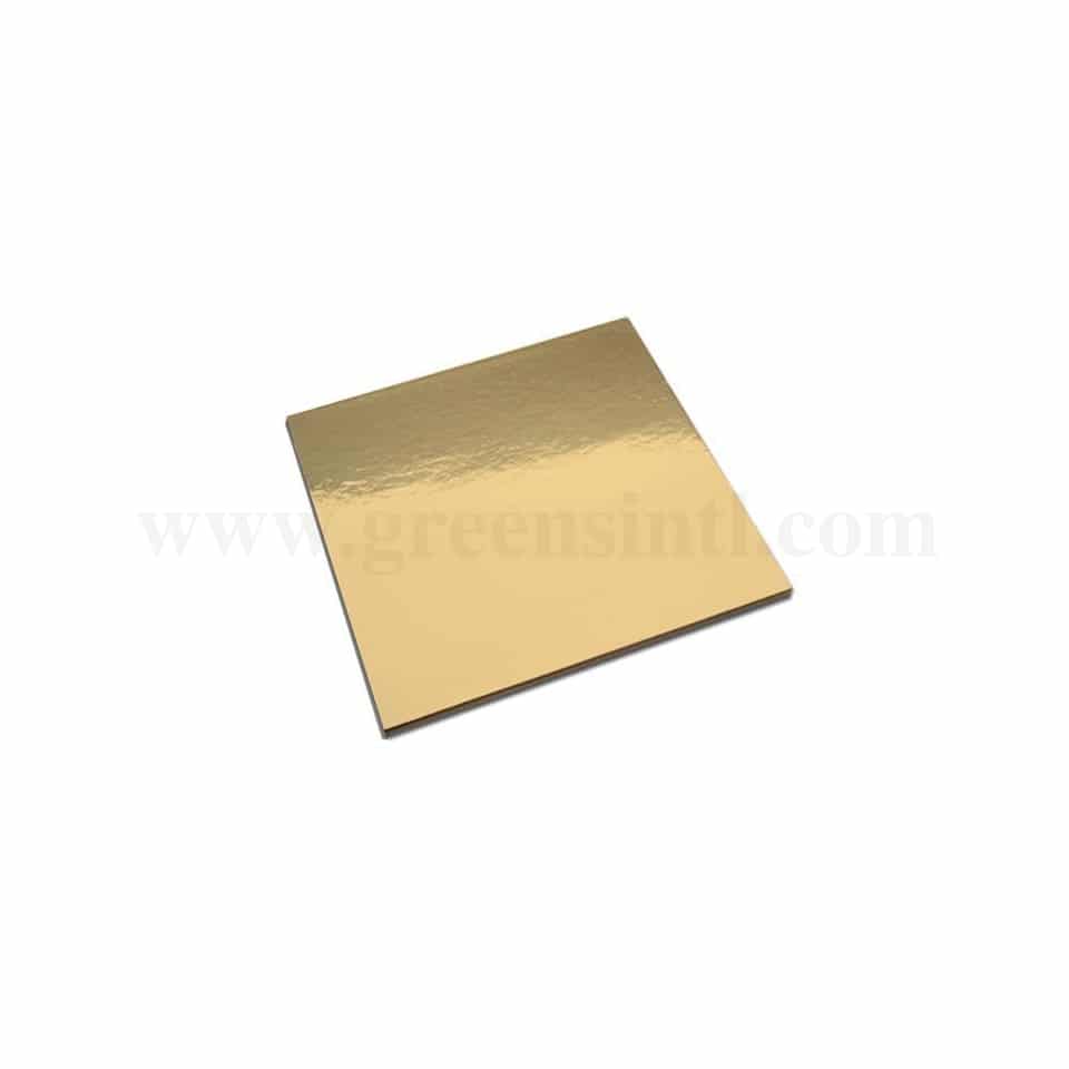 GREENS Cake Board Square Gold D 8 Inch H 2 mm