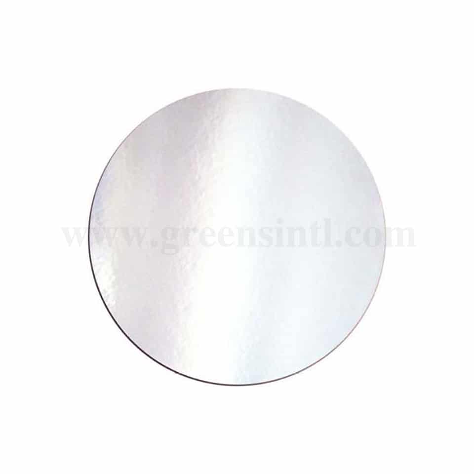 GREENS CHOICE Cake Board Round Silver D 8 Inch H 2 mm-25 Pcs