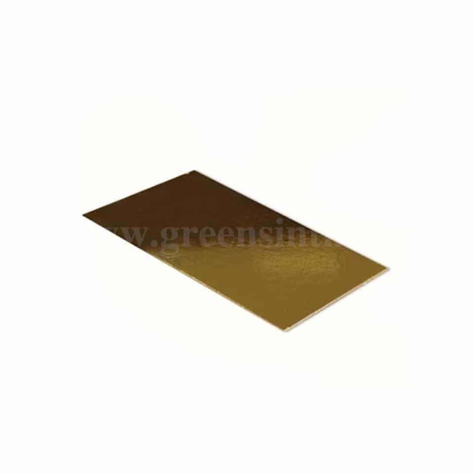 GREENS CHOICE Cake Board Rectangle Gold L 14 x W 4 Inch H 3 mm- 10 Pcs