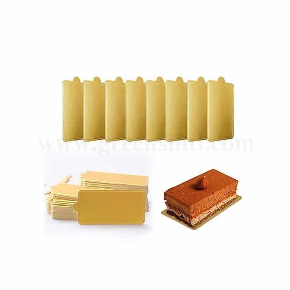 GREENS Mini Cake Board Rectangle Gold L 14 cm x W 5.5 cm - 200pcs