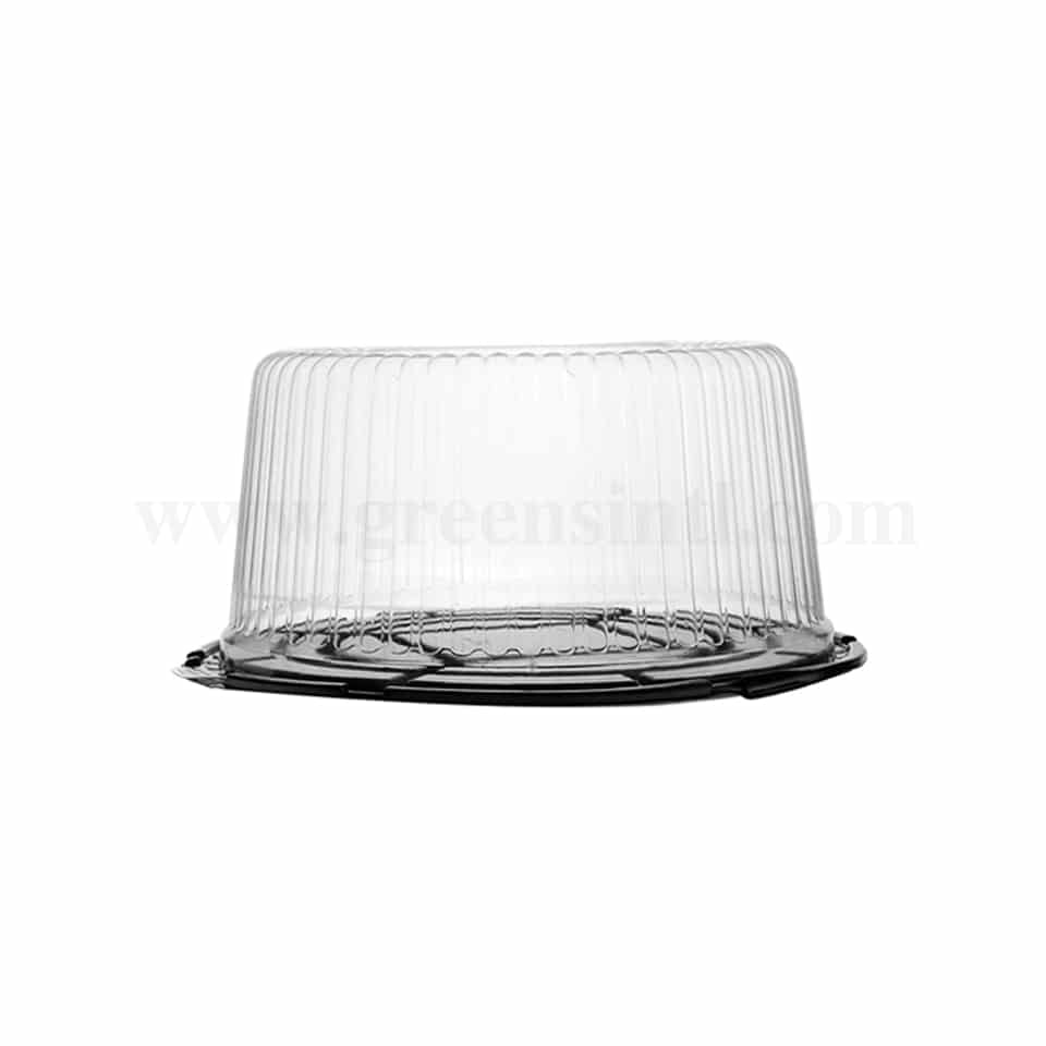GREENS Dome Cover For Cake Clear- Black Base 12 Inch