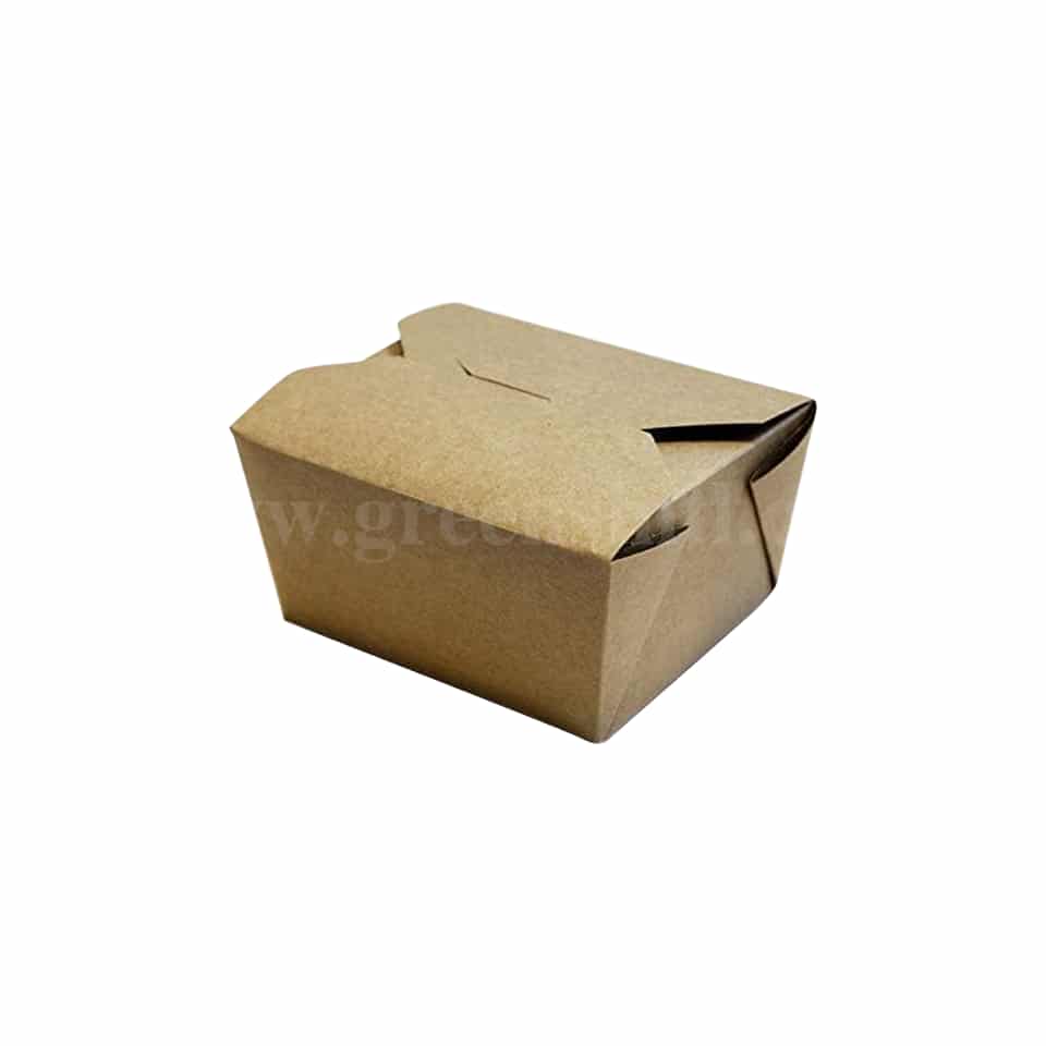 GREENS Coated Paper Kraft Box L 120 mm x W 106 mm x H 63.5 mm,Vol-700 ml-50 Pcs