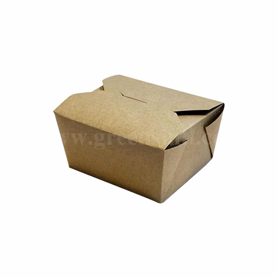 GREENS Coated Paper Kraft Box L 169 mm x W 137 mm x H 64.5 mm,Vol-1300 ml-50 Pcs