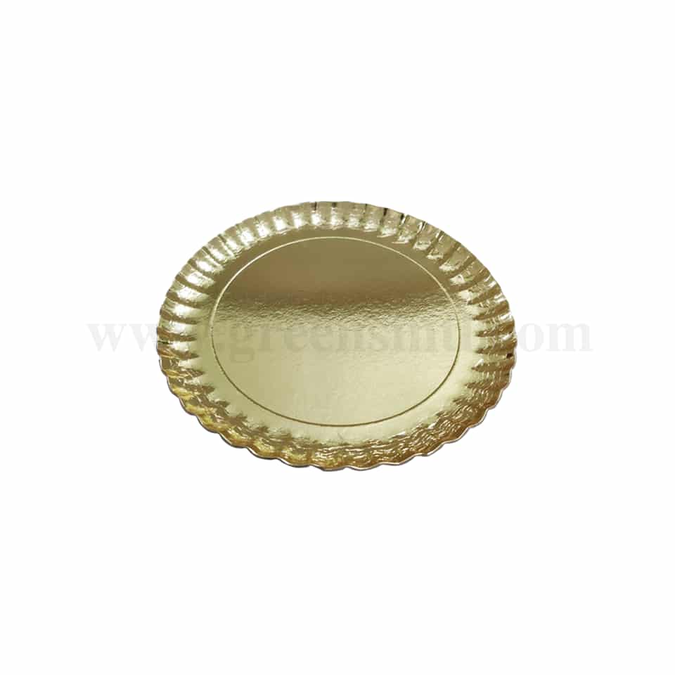 GREENS Paper Plates Round Gold D 230 mm,T 1.5 mm-18 Pcs