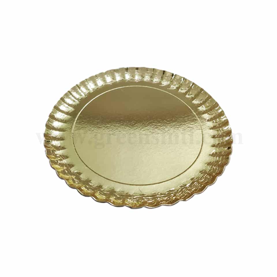 GREENS Paper Plates Round Gold D 300 mm,T 1.5 mm-10 Pcs
