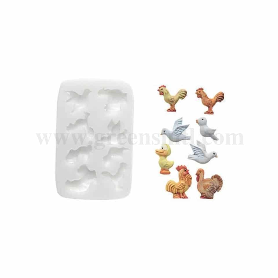 GREENS CHOICE Silicone Mould Bird, Duck, Rooster, hen