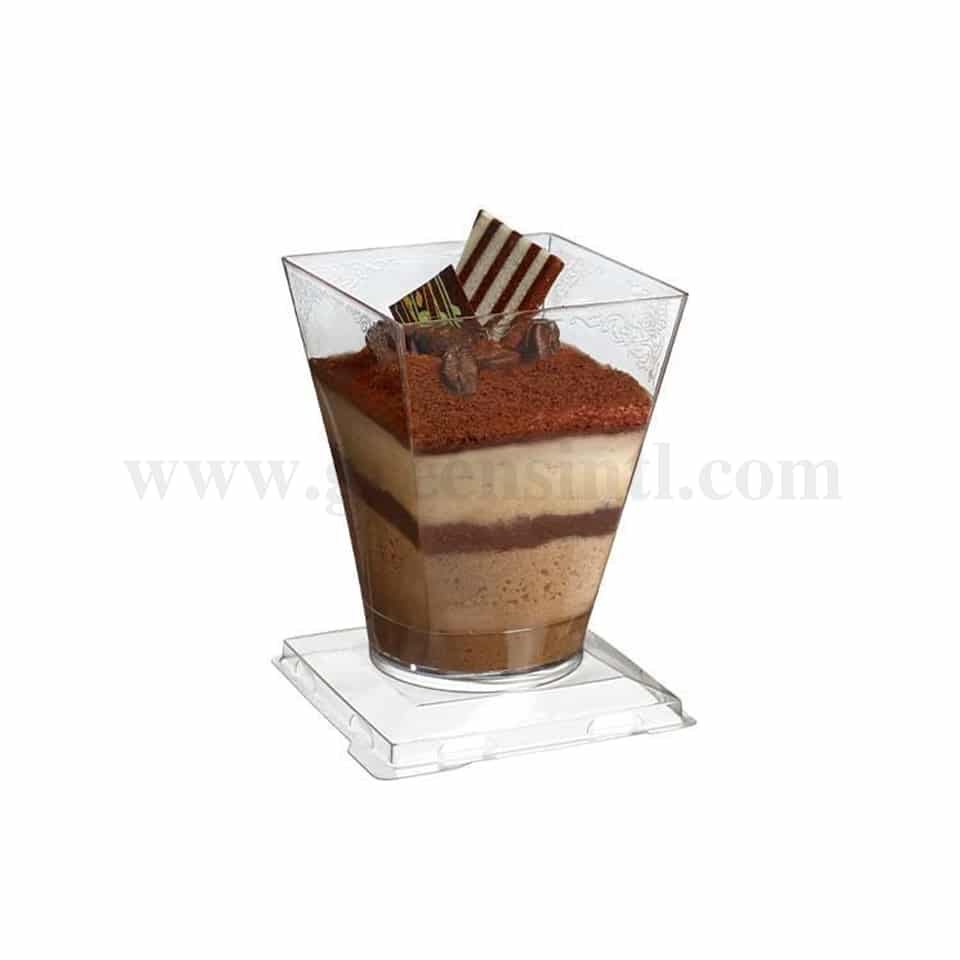 SOLIA Gustav Transparent / Dessert Cups (Lid not included) 60 x 60 x 76 mm-150 ml-40 Pcs