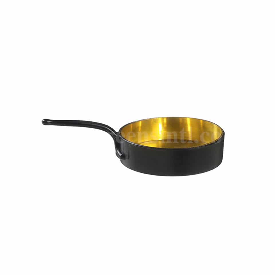 SOLAI Eskoffie Mini Dish Frying Pan Black-Gold D 55 x h24.81 mm-30 ml-24 Pcs