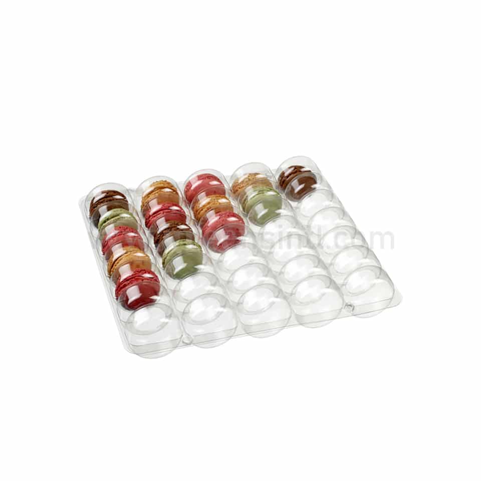 SOLIA Recyclable Thermoformed transparent frame for 35 macarons 250 x 220 x 23 mm