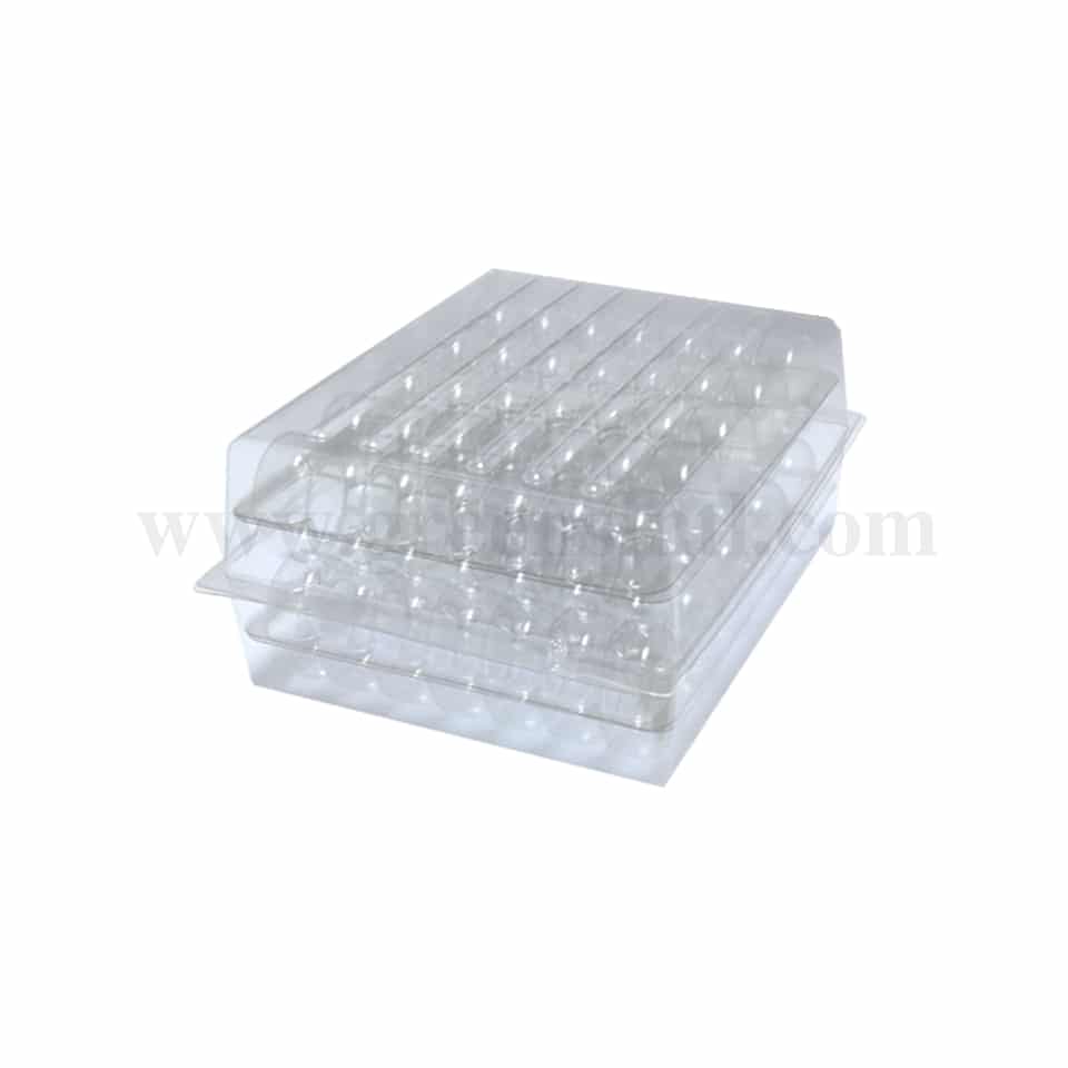 SOLIA Thermoformed Transparent Box for 70 Macaroons with Tray