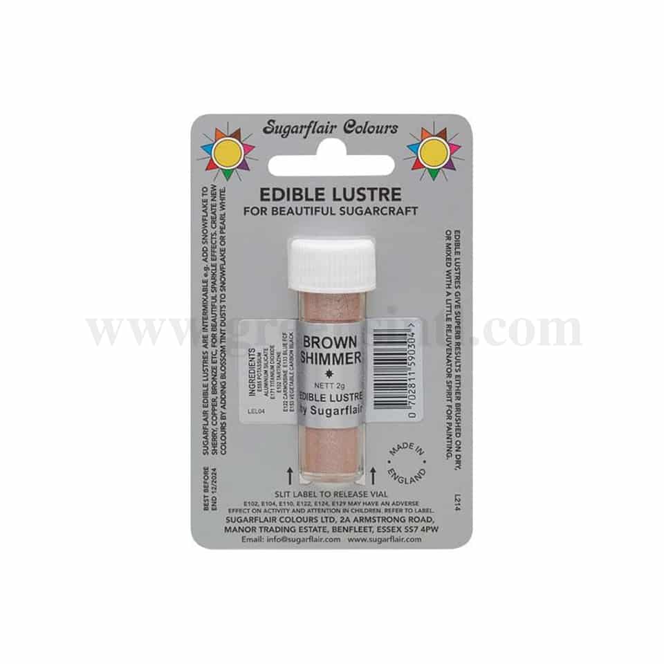 SUGARFLAIR Edible Lustre Glitter Brown Shimmer 2g