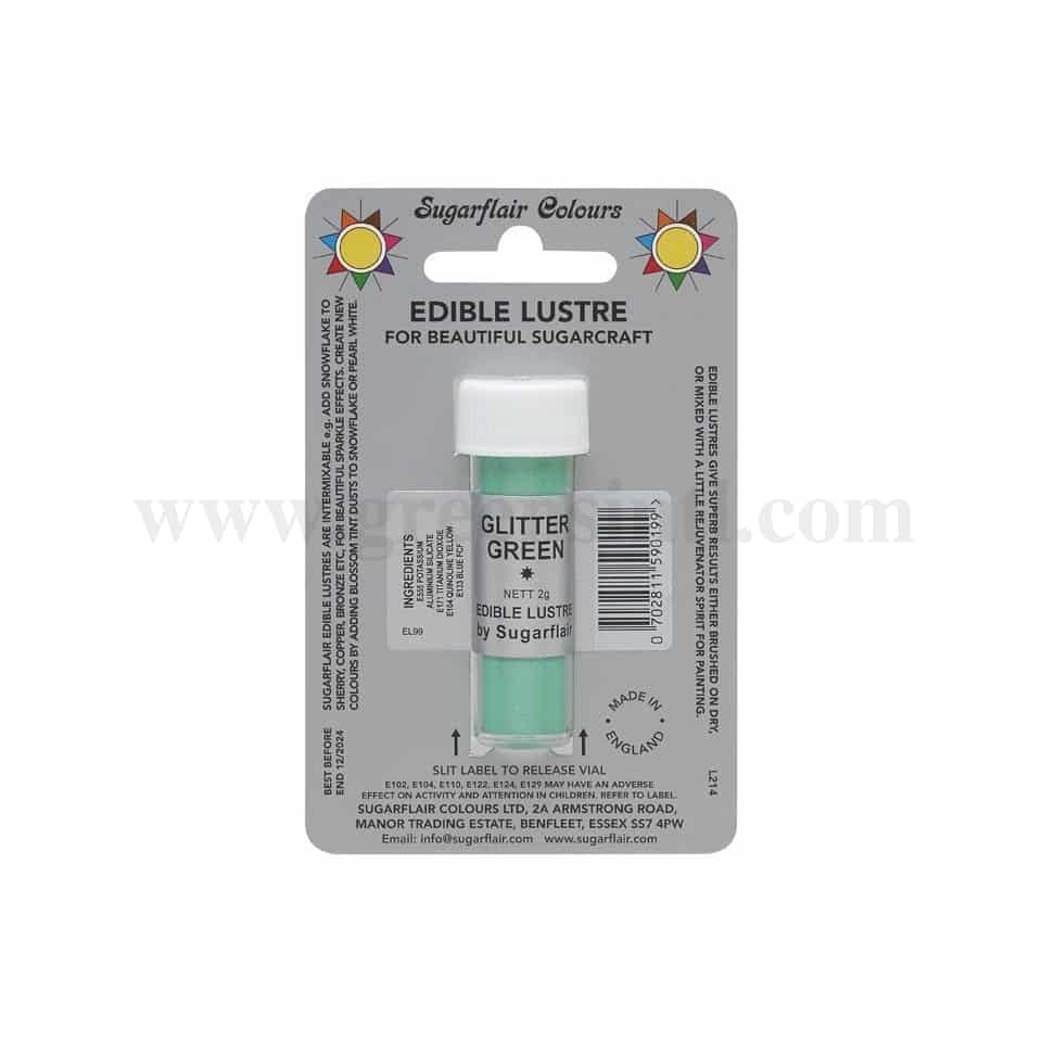 SUGARFLAIR Edible Lustre Glitter Glitter Green 2g