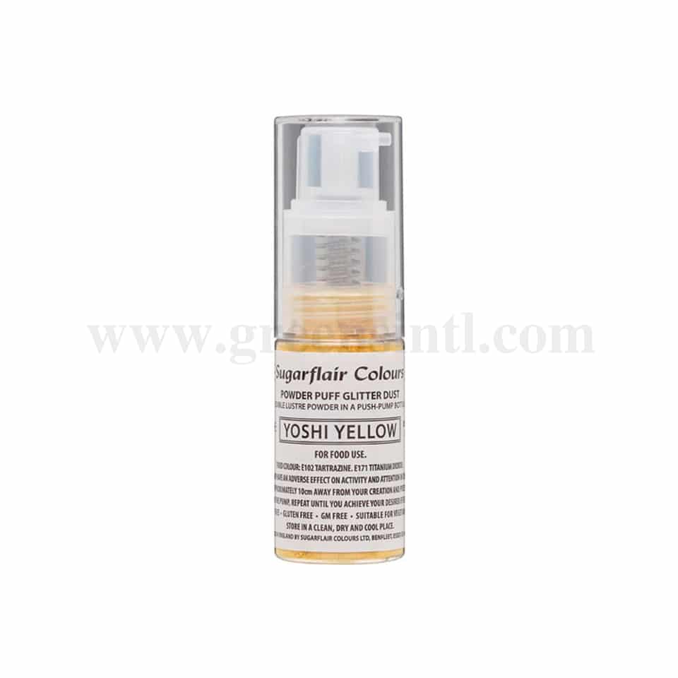 SUGARFLAIR Powder Puff Glitter Dust Yoshi Yellow -10g