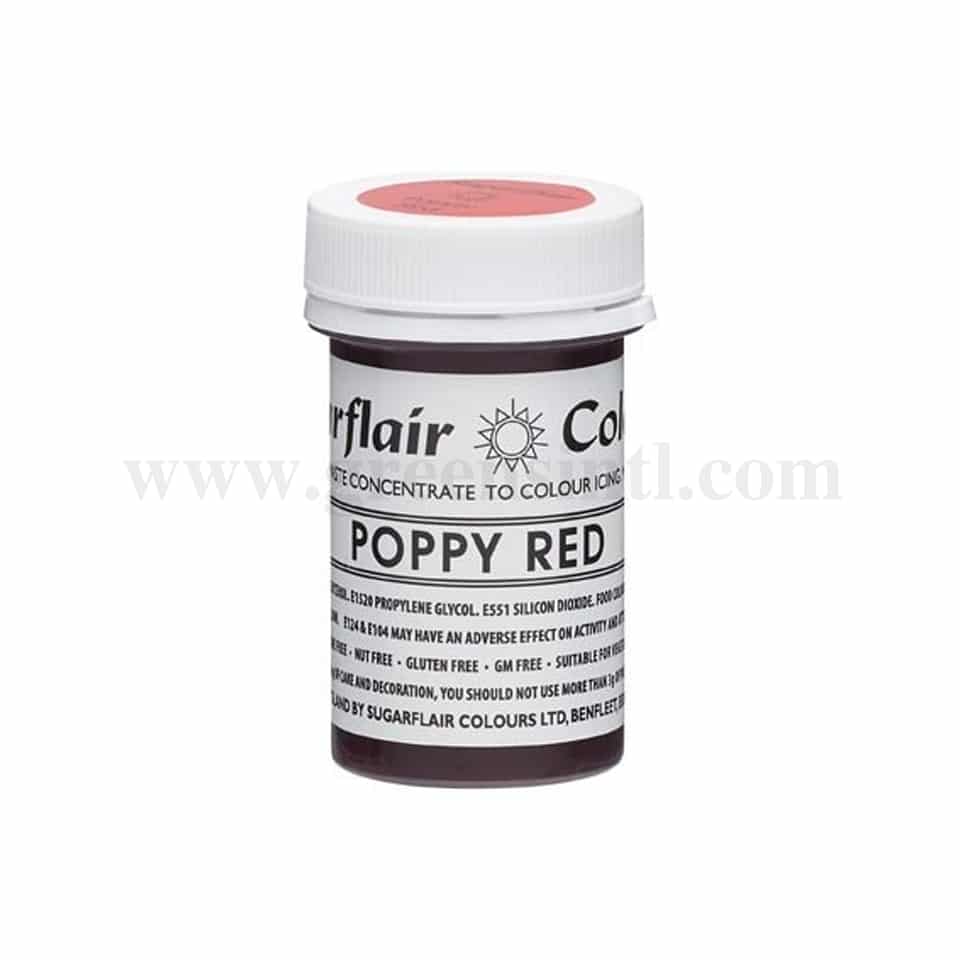 SUGARFLAIR Tartranil Concentrated Gel Color Popy Red 25g