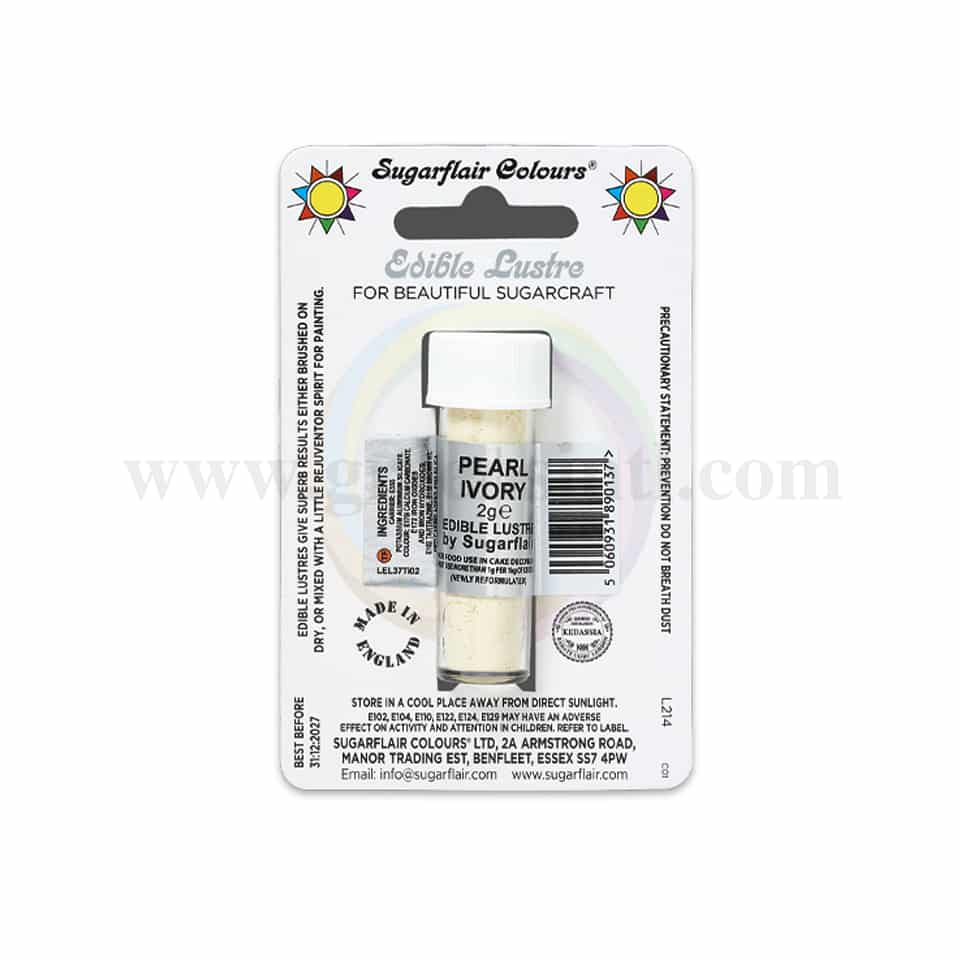 SUGARFLAIR Edible Lustre Glitter Pearl Ivory 2g