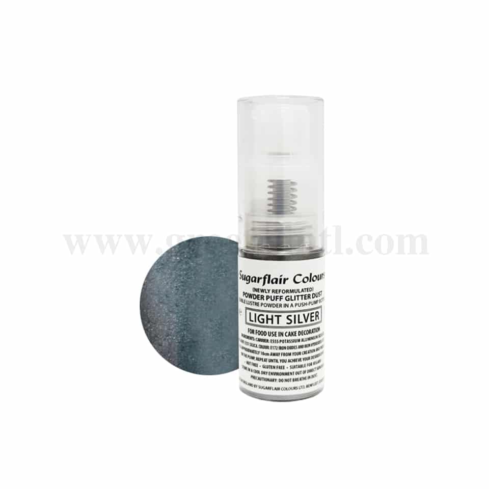 SUGARFLAIR Lustre Dust - Powder Pump Spray - Light Silver -10g