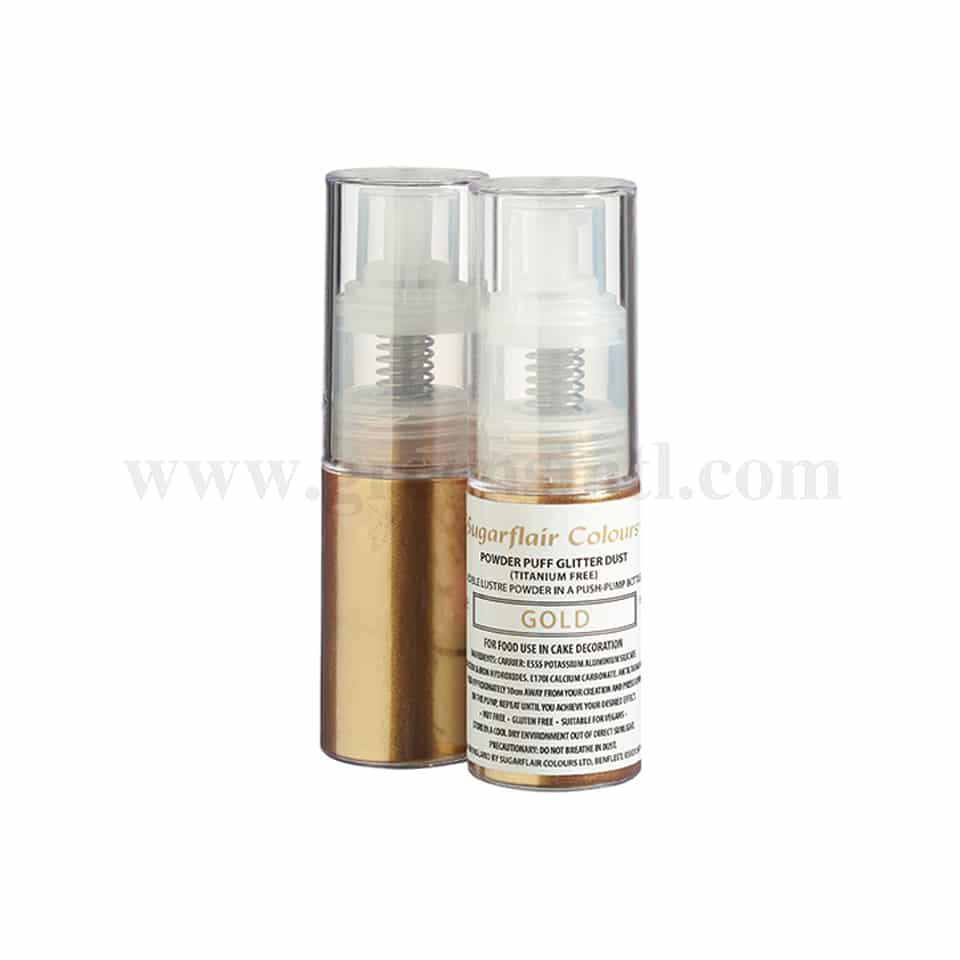 SUGARFLAIR Lustre Dust - Powder Pump Spray - Gold -10g