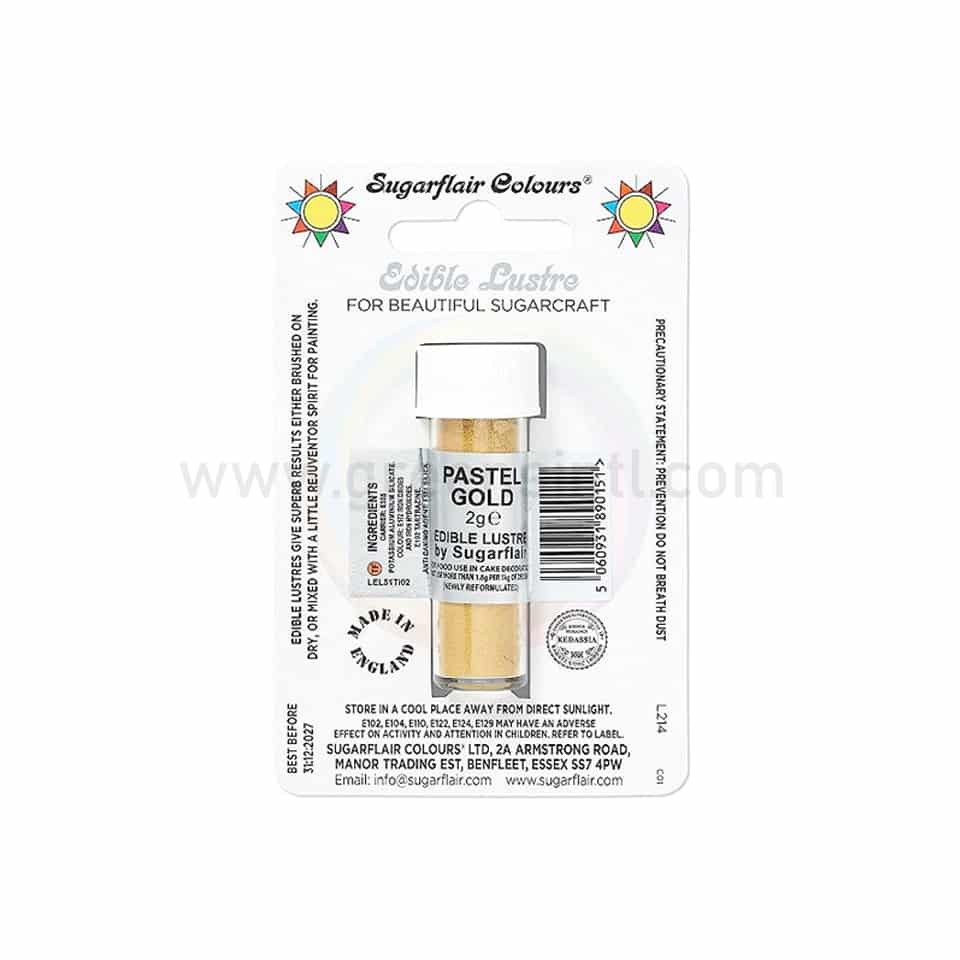 SUGARFLAIR Edible Lustre Glitter Pastel Gold 2g