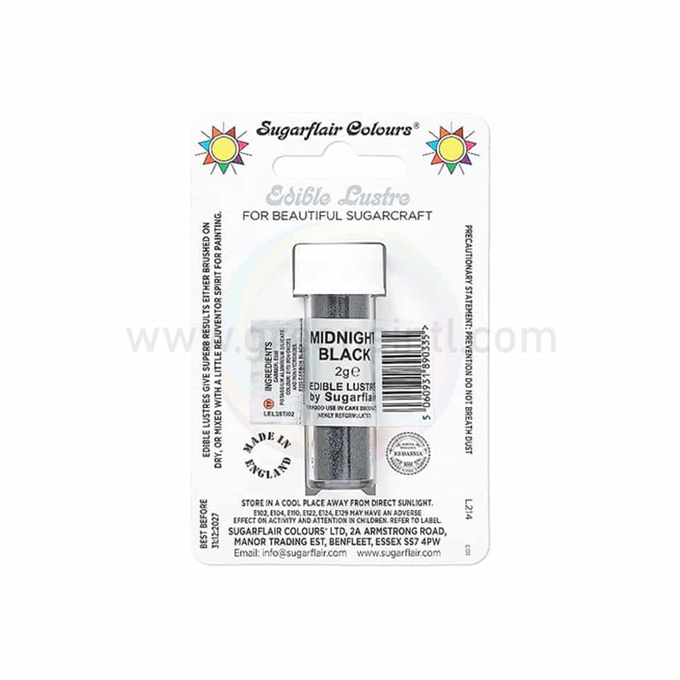 SUGARFLAIR Edible Lustre Glitter Midnight Black 2g