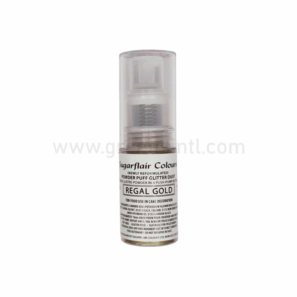 SUGARFLAIR Lustre Dust - Powder Pump Spray - Regal Gold -10g