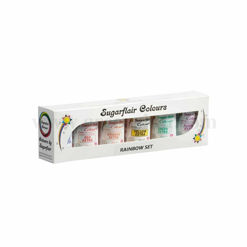 SUGARFLAIR Maximum Concentrated Gel Colour Rainbow Set of 6