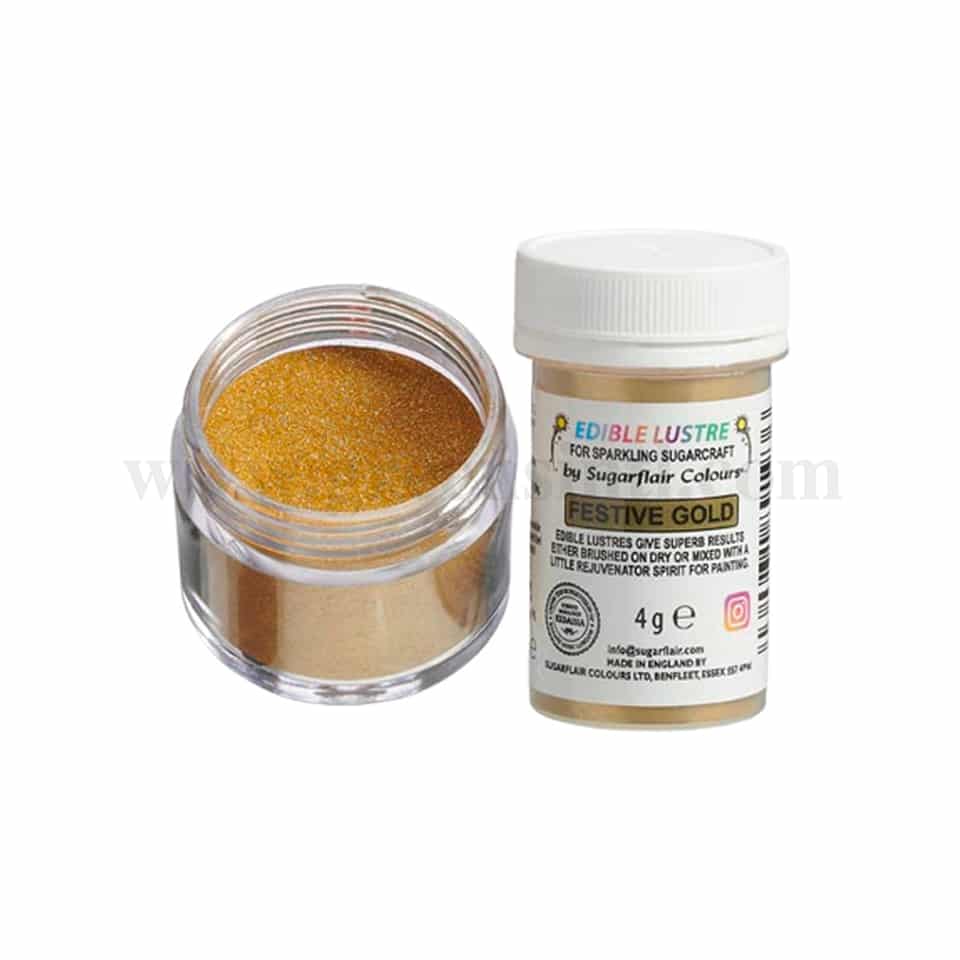 SUGARFLAIR Edible Lustre Festive Gold 4g