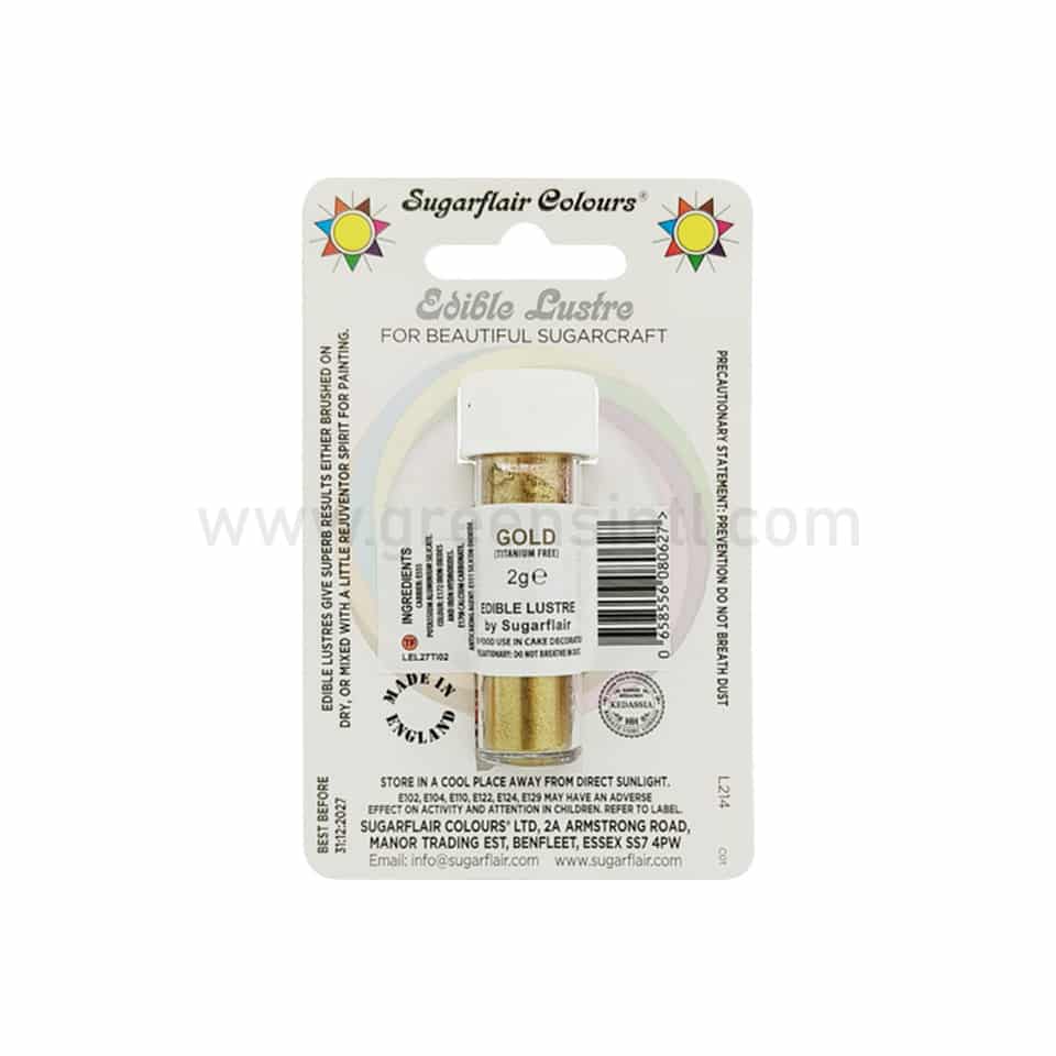 SUGARFLAIR Edible Lustre Glitter Gold 2g