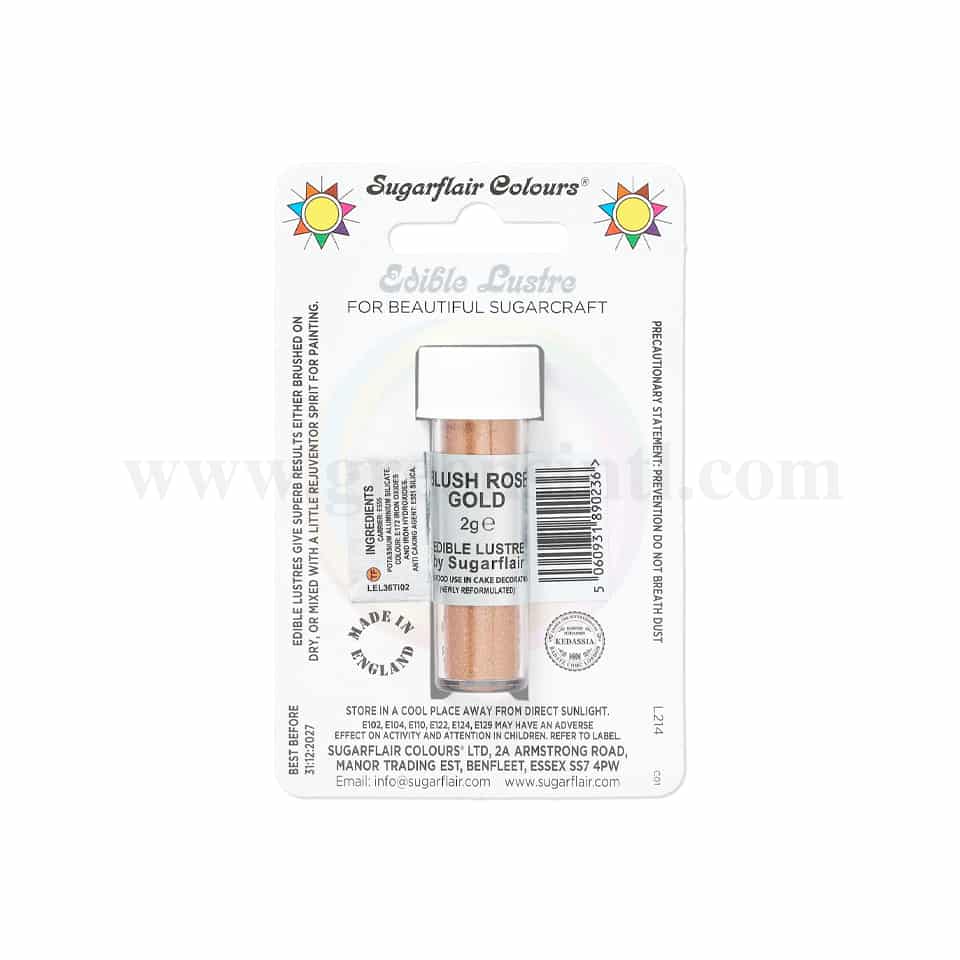 SUGARFLAIR Edible Lustre Glitter Blush Rose Gold 2g