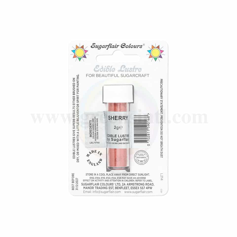 SUGARFLAIR Edible Lustre Glitter Sherry 2g