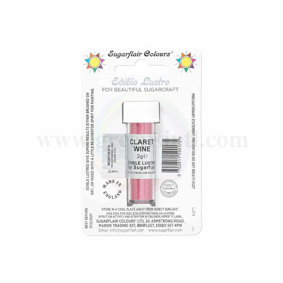 SUGARFLAIR Edible Lustre Glitter Clart Wine 2g