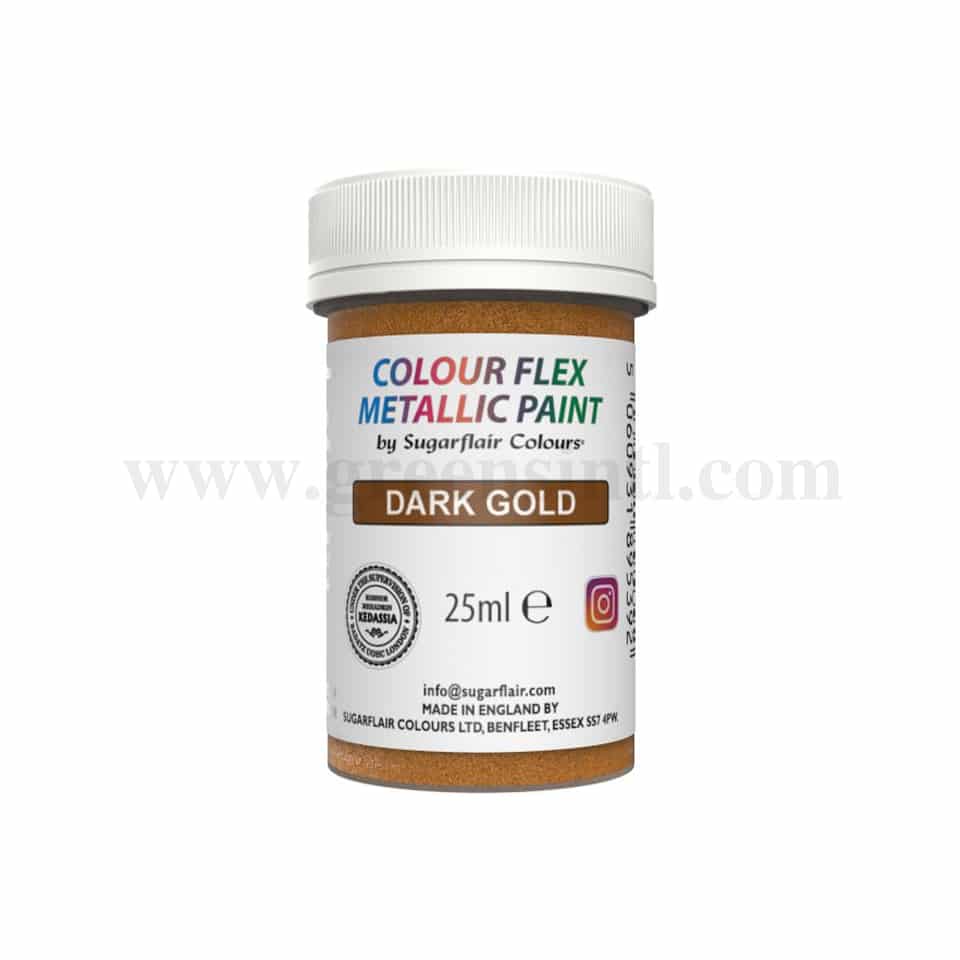 SUGARFLAIR Colour Flex Metalic Paint Dark Gold 25ml