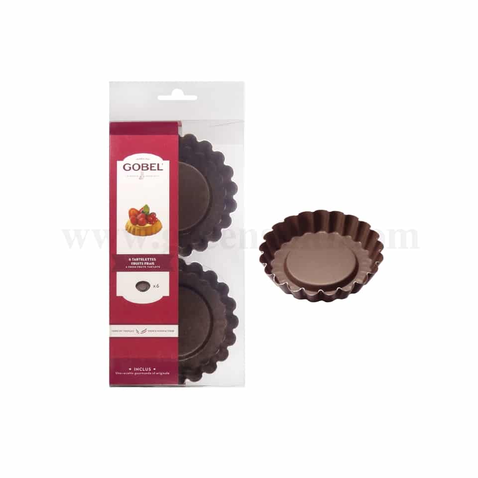 GOBEL Non-stick Round fluted Fresh Fruit Tartlets Set of 6-D 100/84 x h 18 mm