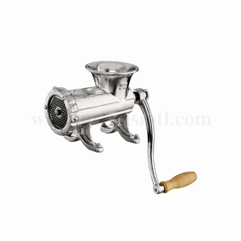 LOUIS TELLIER Manual Meat Grinder n°32 - cast aluminum - 6.5 mm grid-390 x 170 x 380 mm