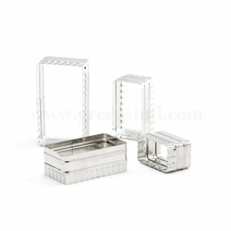 THERMOHAUSER Rectangular Cookie Cutter Smooth/Wavy Set of 4