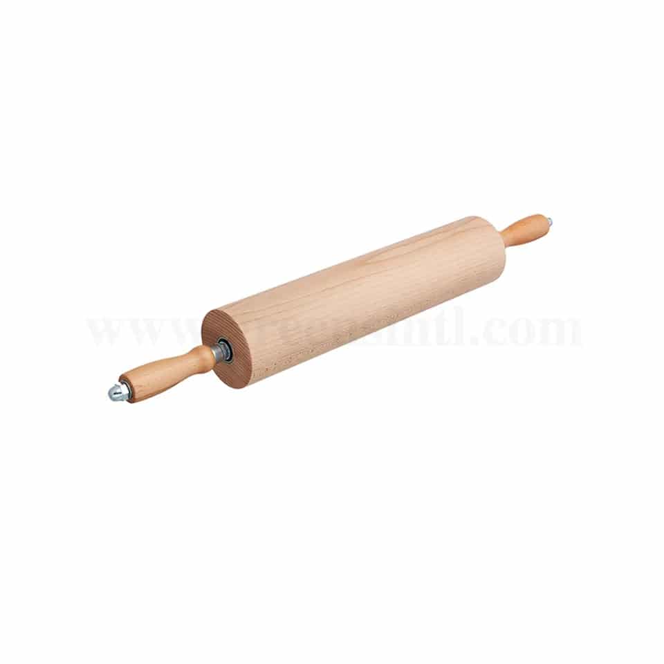 THERMOHAUSER Wooden Rolling Pin with Handles D 90 x 300 mm