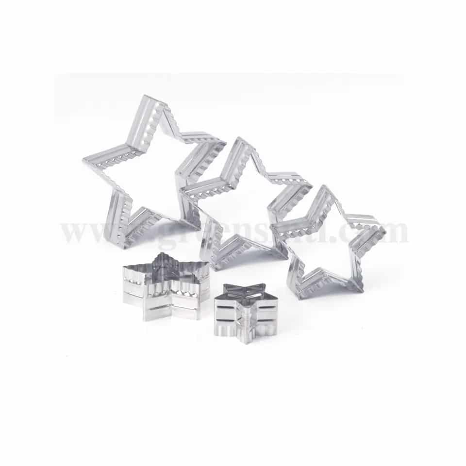 THERMOHAUSER Star Cookie Cutter smooth and Wavy Set of 5