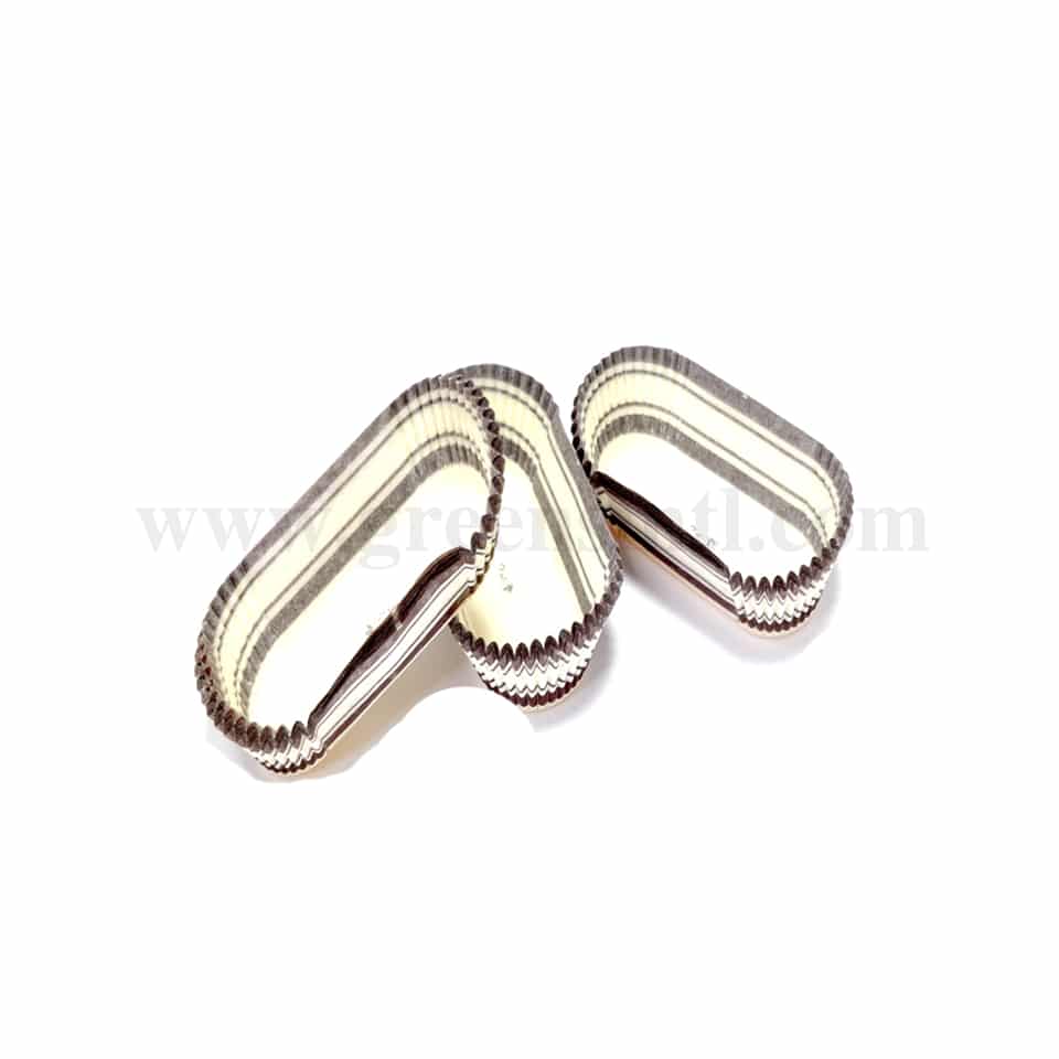 GREENS Paper Eclair Case / Baking Cases White and Brown 85 x 45 x h 25 mm-1000 Pcs