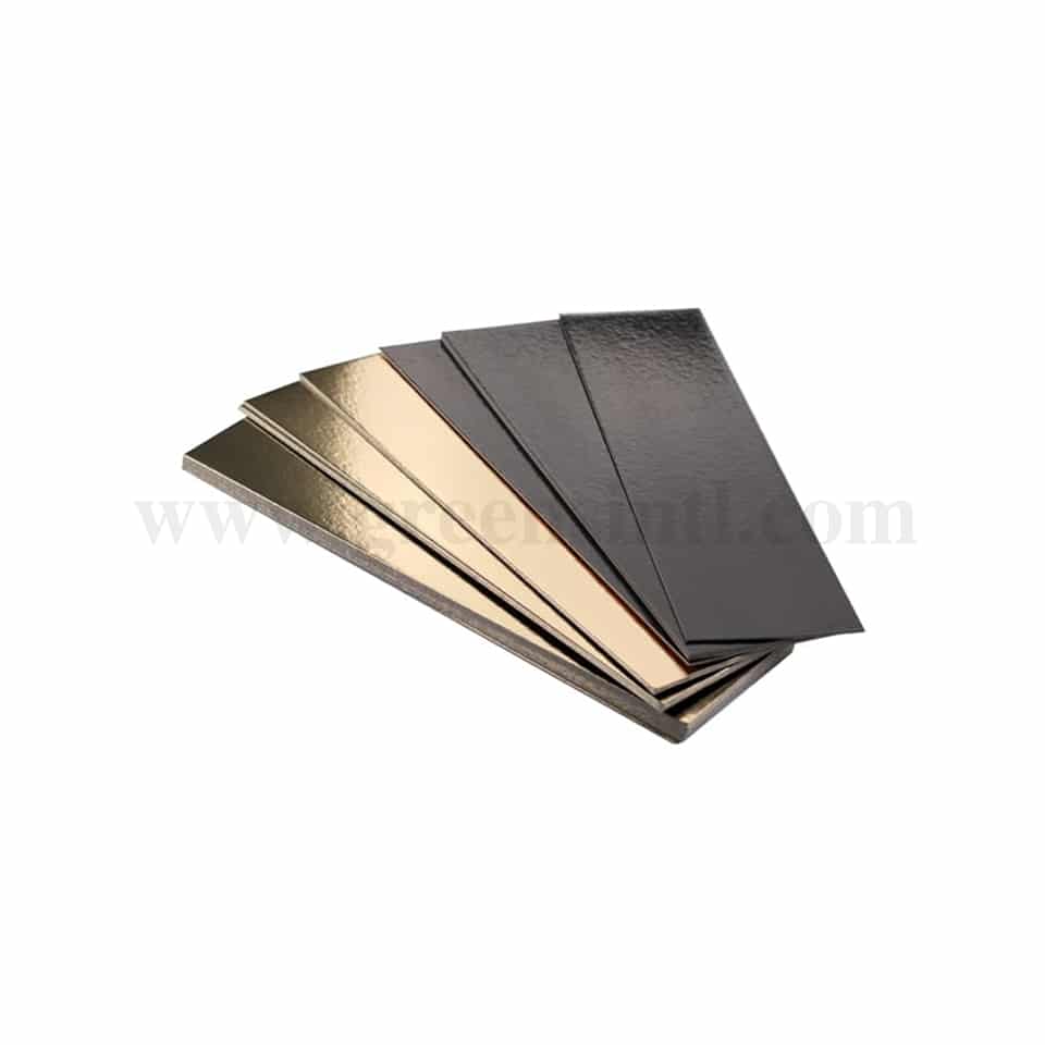 GREENS Double Side Log Board Rectangle Gold/Black 190 x 100 mm-50 Pcs