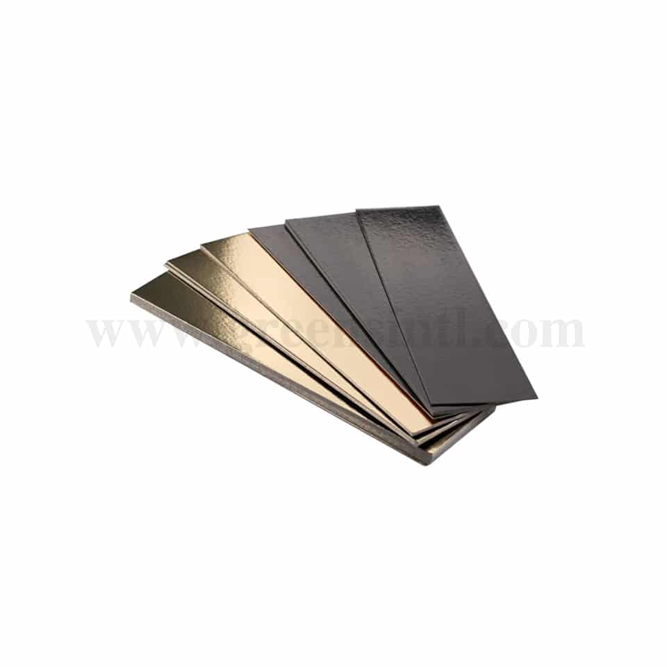 GREENS Double Side Log Board Rectangle Gold/Black 340 x 100 mm-50 Pcs
