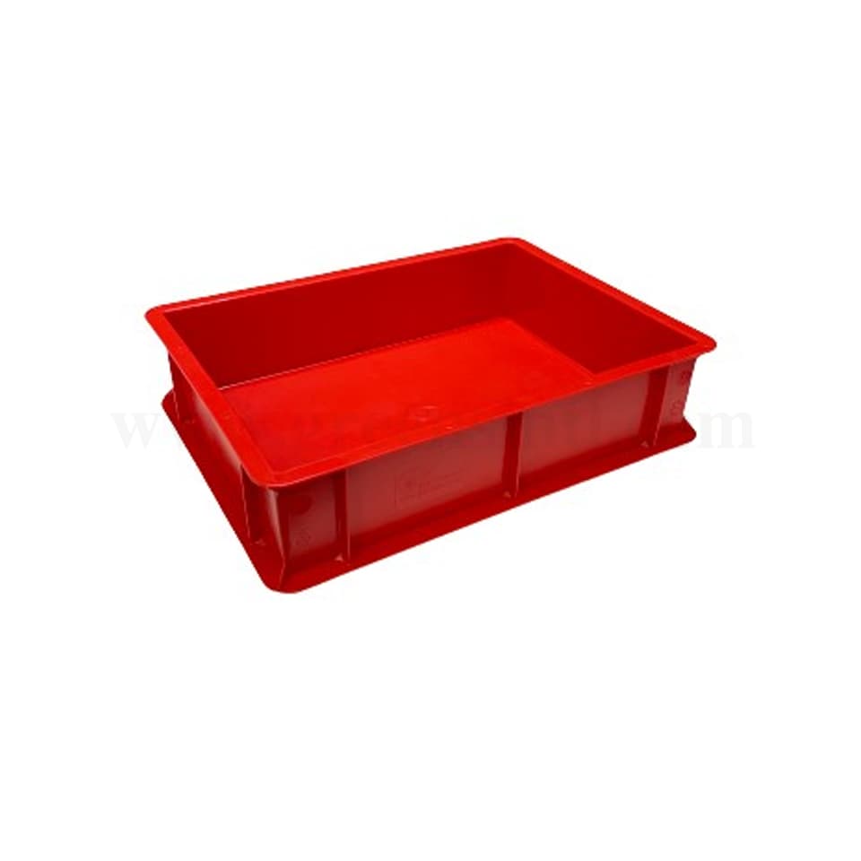GENUS DEI Polyethylene Pizza Dough Case with Solid Base and Side Red 400 x 300 x h 100 mm
